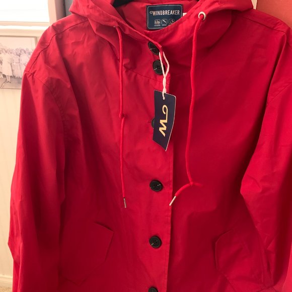 Water Resistant Oversized Hooded Windbreaker Rain Jacket - Picture 3 of 6